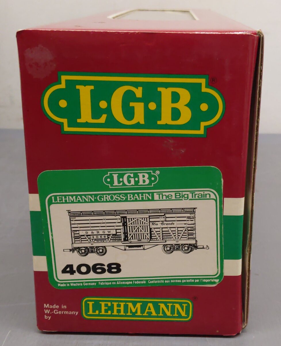 LGB 4068 G Scale Denver & Rio Grande Western Stock Car #4068 EX/Box