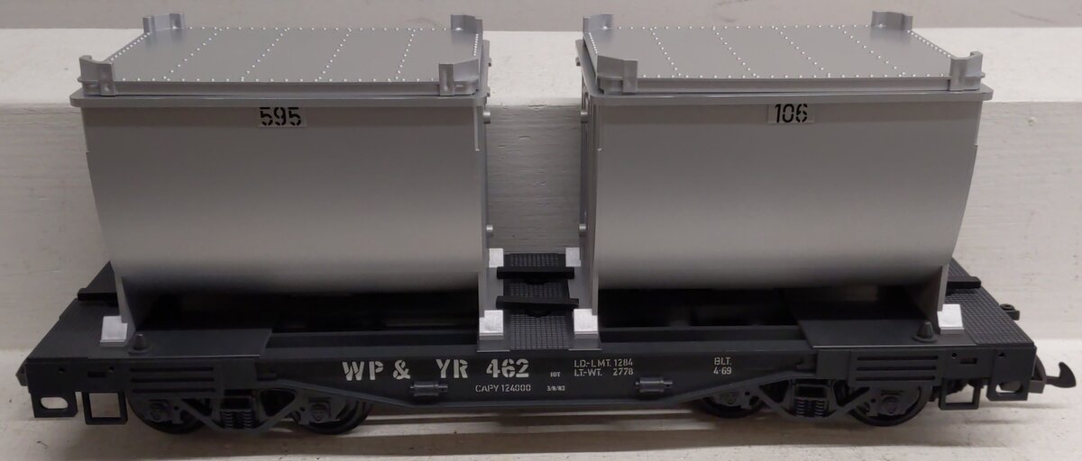 LGB 4086 G Scale White Pass & Yukon Forney Flatcar w/Ore Container Load #462 EX/Box