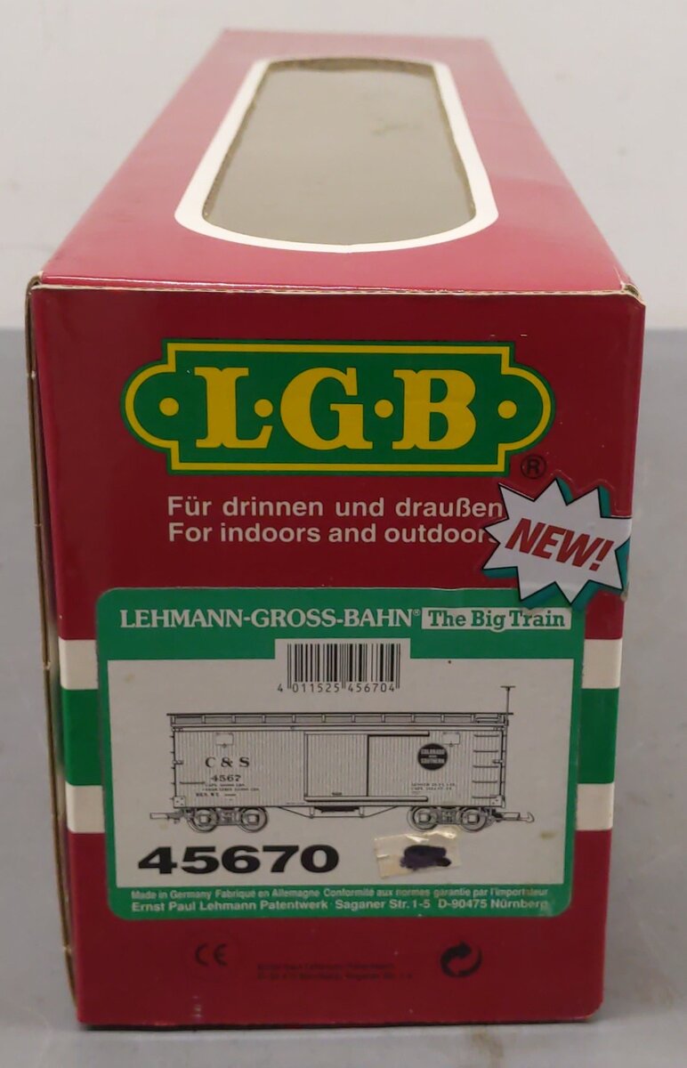 LGB 45670 G Scale Colorado & Southern Boxcar #4567 EX/Box