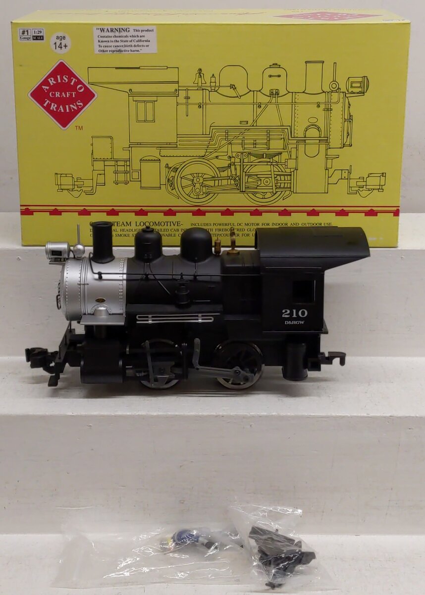 Aristo-Craft 21327 G Scale D&RGW 0-4-0 Switcher #210 VG/Box