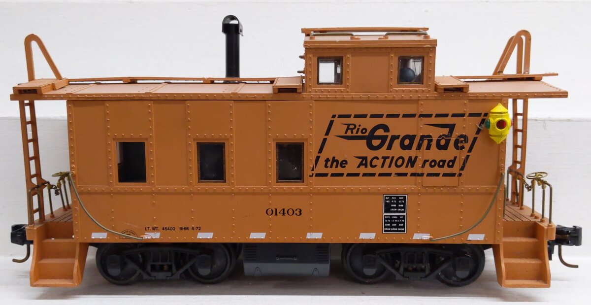 Aristo-Craft 42103 G Scale Rio Grande Illuminated Caboose #01403 VG/Box
