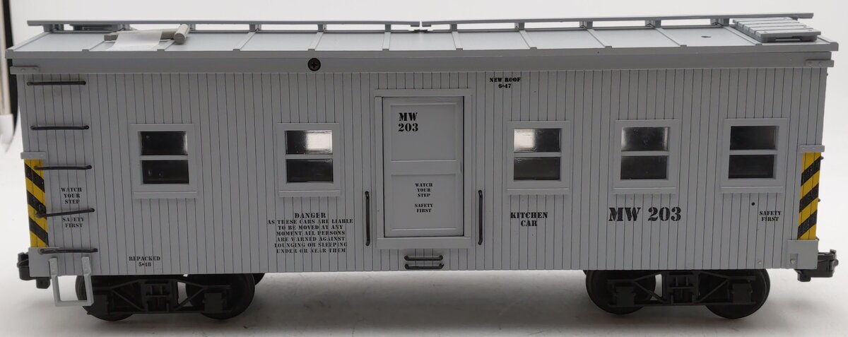 USA Trains R1840 G Maintenance of Way Kitchen Car #203 (Metal Wheels) EX/Box