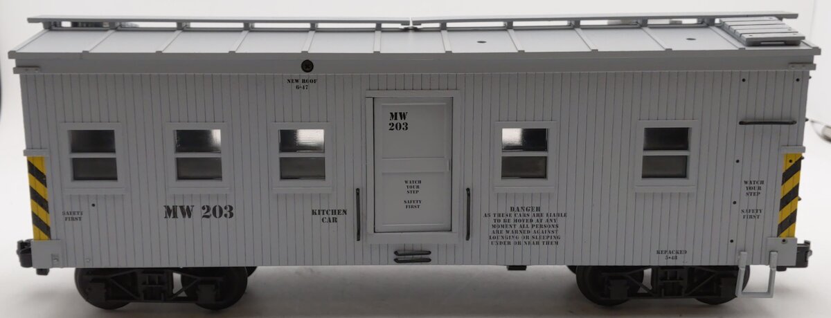 USA Trains R1840 G Maintenance of Way Kitchen Car #203 (Metal Wheels) EX/Box