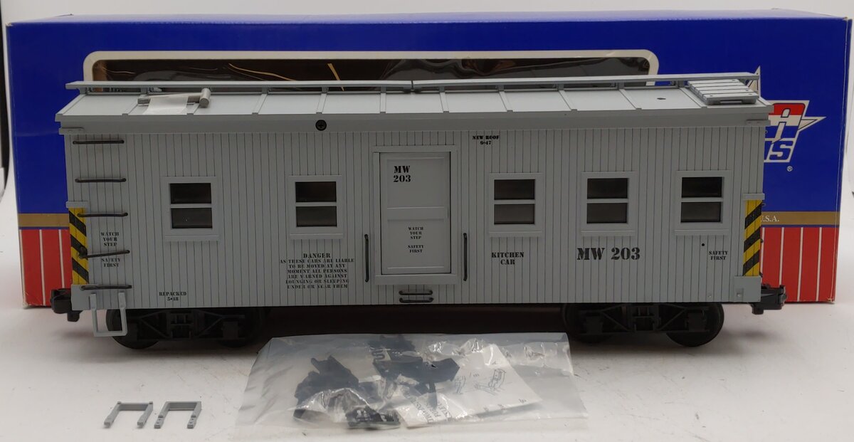 USA Trains R1840 G Maintenance of Way Kitchen Car #203 (Metal Wheels) EX/Box