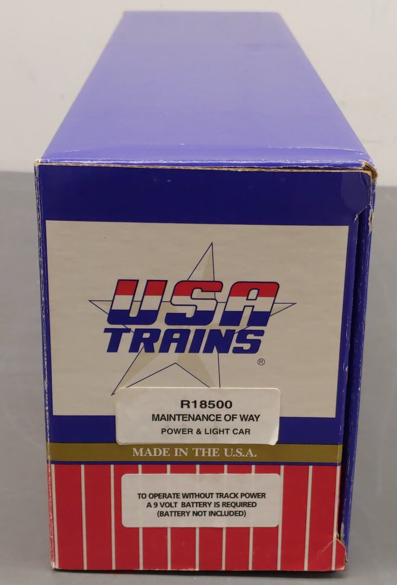 USA Trains 18500 G Maintenance of Way Power & Light Car #210 w/Sound VG/Box