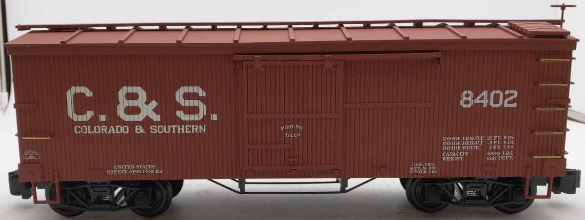 Aristo-Craft 86002 G Scale Colorado & Southern Box Car #8402 EX/Box