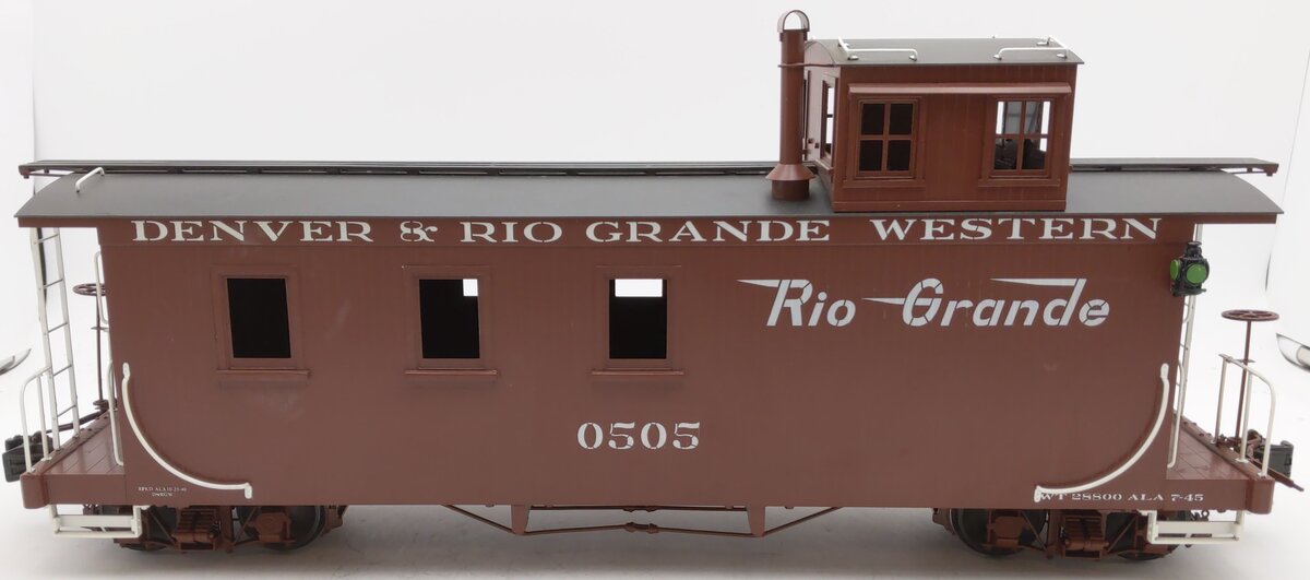 Accucraft AC83-142 G Scale Denver & Rio Grande Western Long Brass Caboose #0505 EX/Box