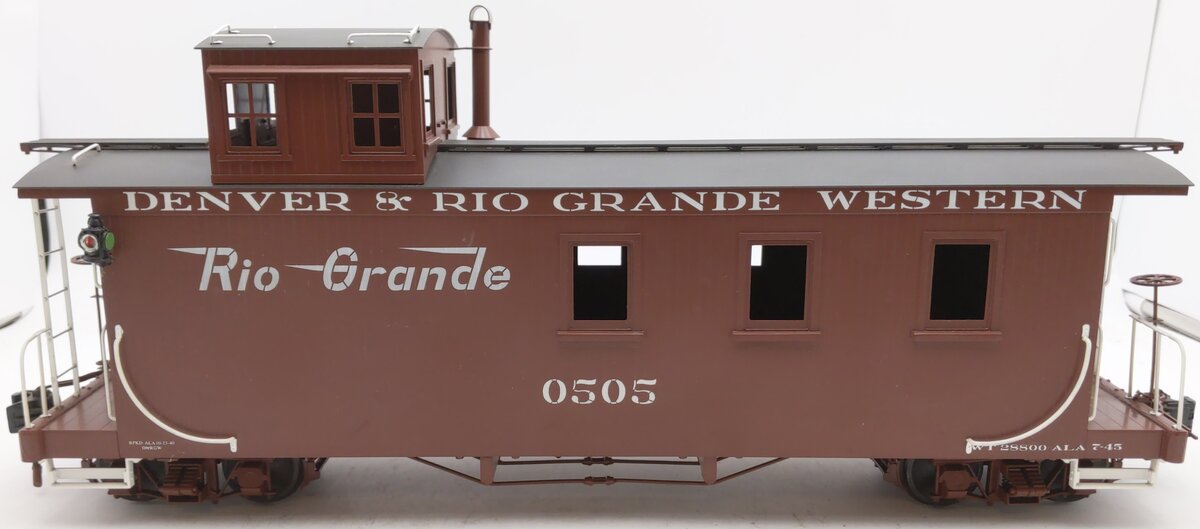 Accucraft AC83-142 G Scale Denver & Rio Grande Western Long Brass Caboose #0505 EX/Box