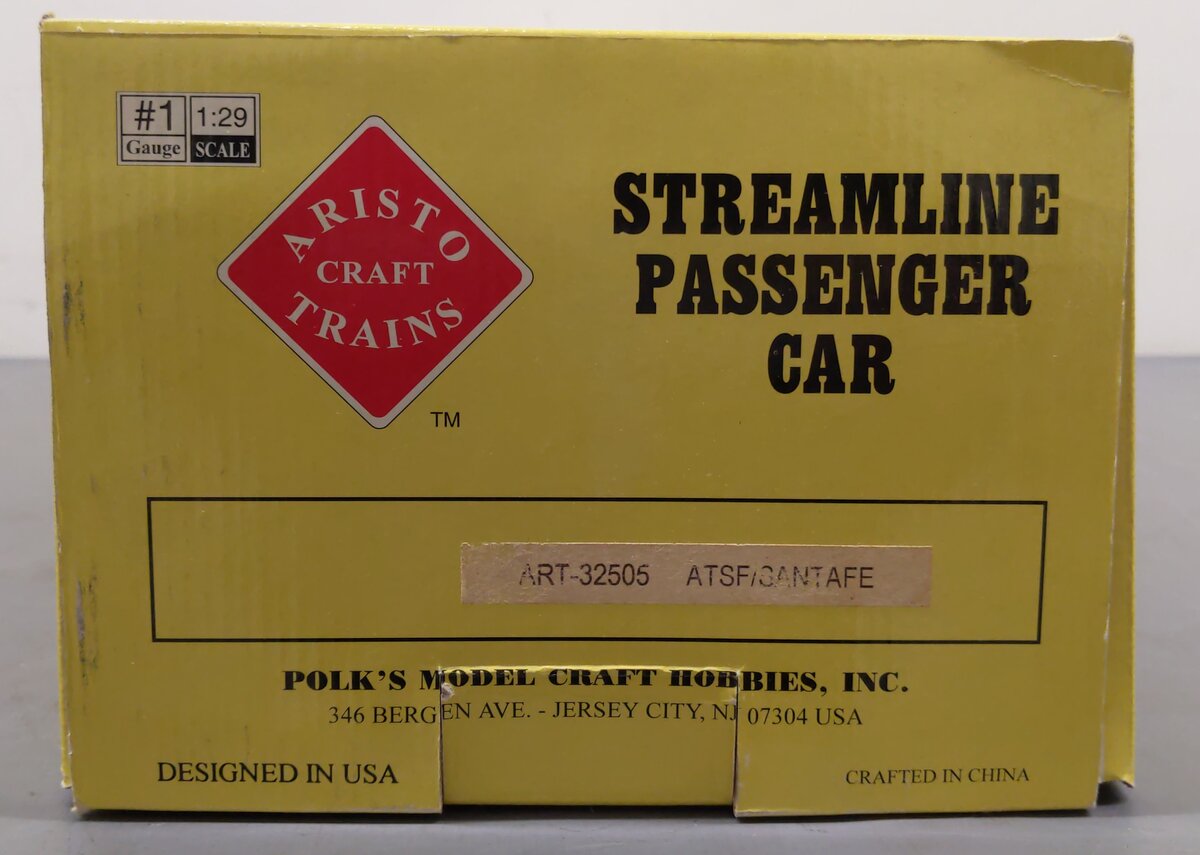Aristo-Craft 32505 G ATSF "Fred Harvey" Streamlined Diner Car - Metal Wheels EX/Box