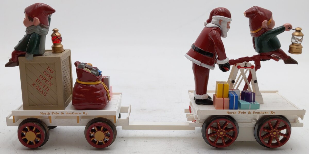 Bachmann 96241 G #2 Christmas Handcar w/Santa & Elf - Metal Wheels EX/Box