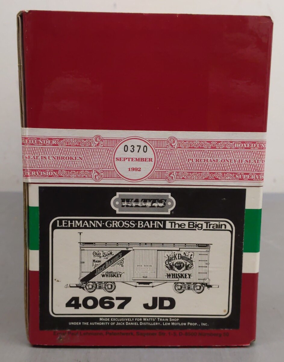 LGB 4067-JD G Scale Jack Daniels Boxcar LN/Box