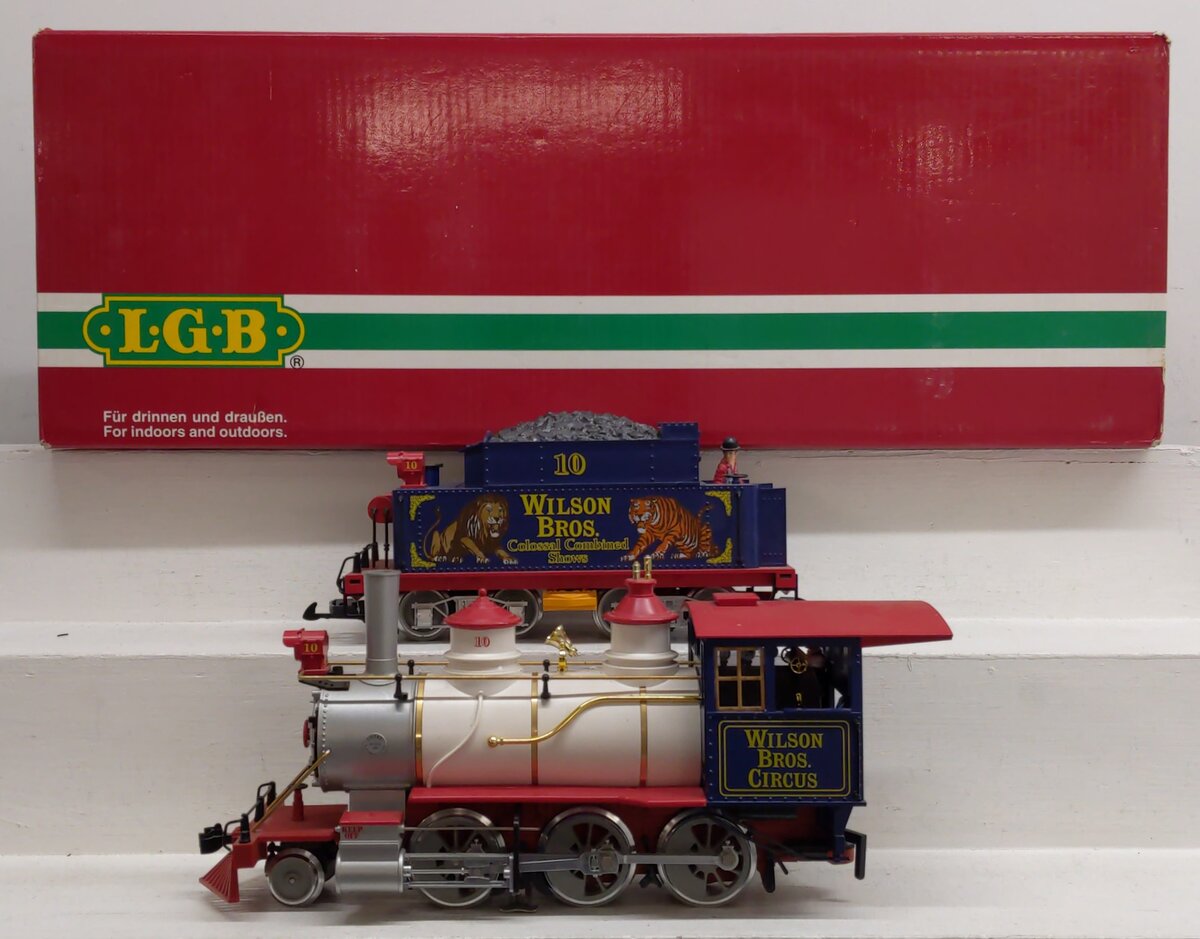 LGB 24192 G Scale Wilson Bros. Circus Mogul Steam Locomotive & Tender #10 EX/Box