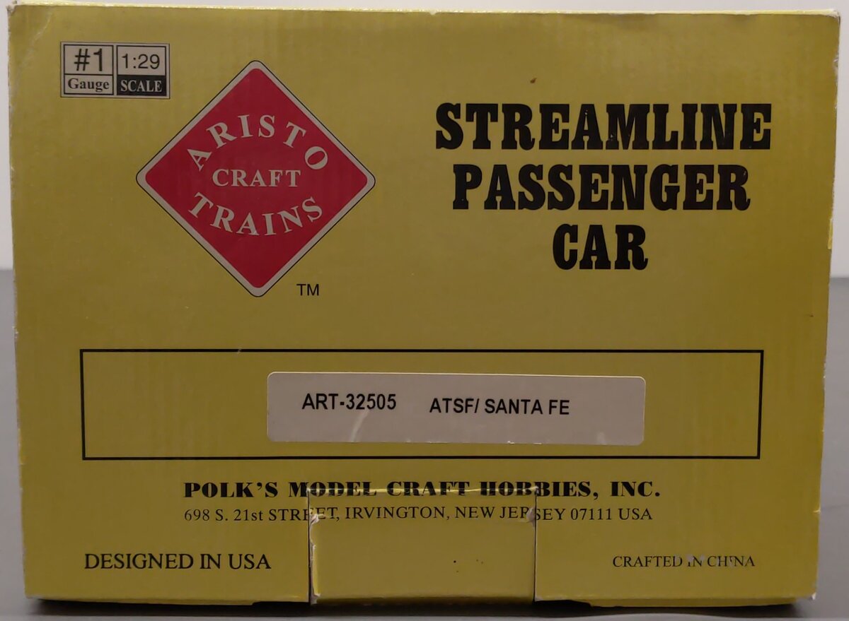 Aristo-Craft 32505 G ATSF "Fred Harvey" Streamlined Diner Car - Metal Wheels EX/Box