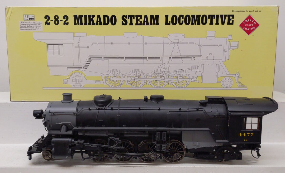 Aristo-Craft 21501 G B&O 2-8-2 Mikado Steam Locomotive #4477 EX/Box