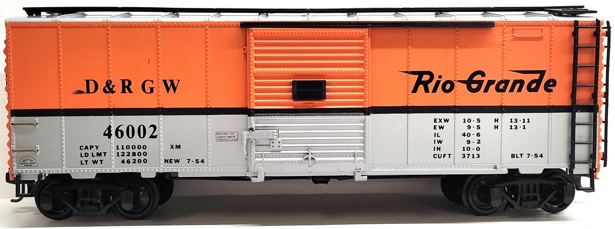 Aristo-Craft 46002 G Rio Grande Boxcar #46002 w/Plastic Wheels EX/Box