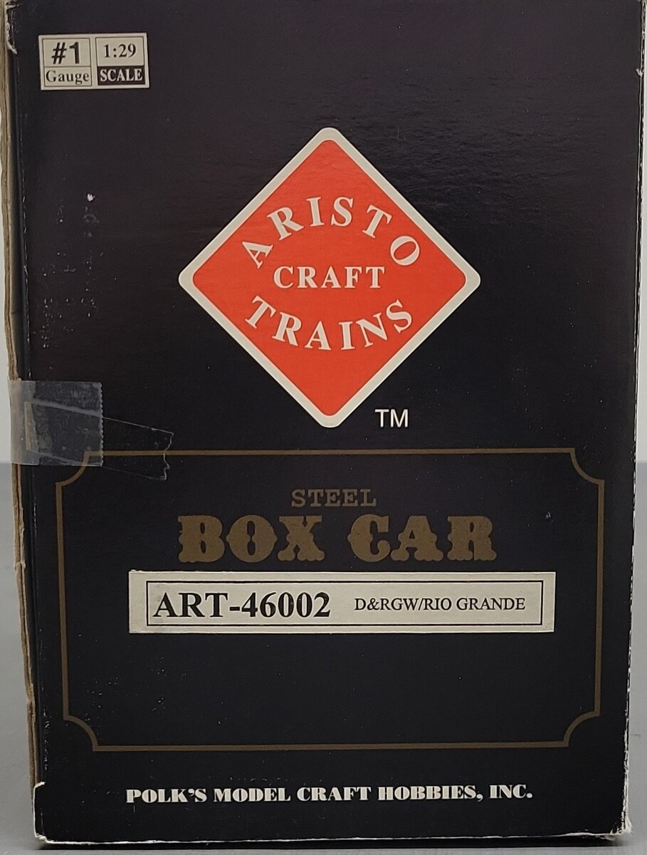 Aristo-Craft 46002 G Rio Grande Boxcar #46002 w/Plastic Wheels EX/Box