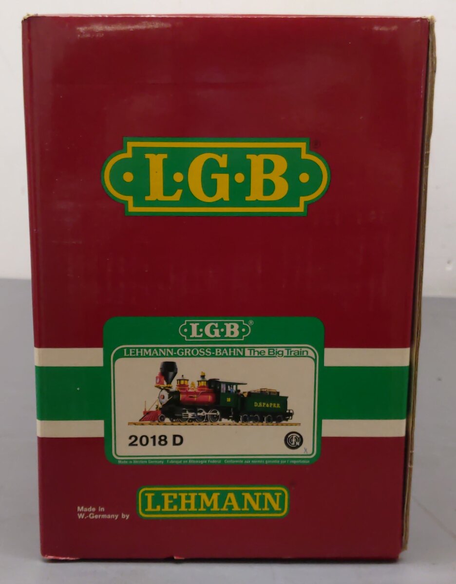 LGB 2018D G Scale D&RGW 2-6-0 Mogul Steam Loco & Tender #18 - Custom/Box