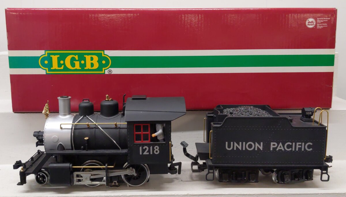 LGB 20232 G Scale Union Pacific 2-4-0 Steam Locomotive & Tender W/Sound #1218 VG/Box