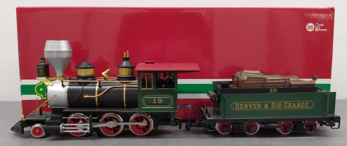 LGB 21181 G Denver and Rio Grande 2-6-0 Mogul Steam Locomotive & Tender #19 EX/Box