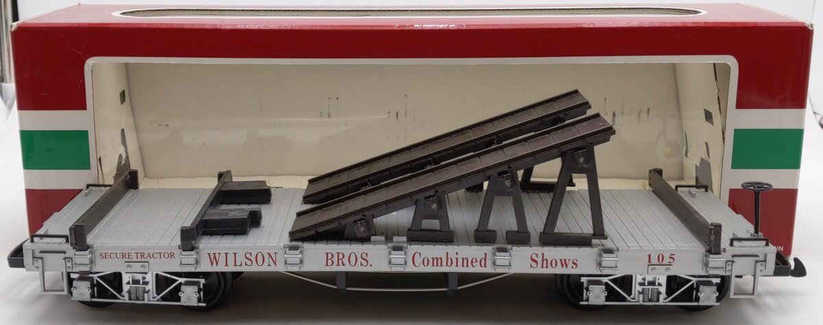 LGB 4360-DG Wilson Bros Circus Silver Flat w/ Ramp VG/Box