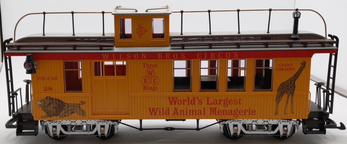 LGB 4075-DG G Scale Wilson Bros. Circus Caboose #28 EX/Box