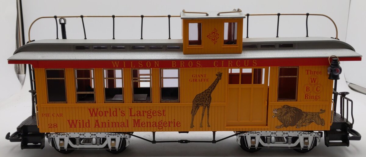 LGB 4075-DG G Scale Wilson Bros. Circus Caboose #28 EX/Box
