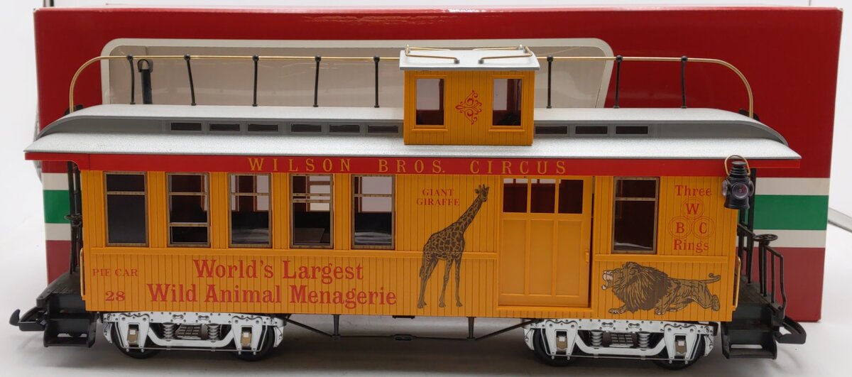 LGB 4075-DG G Scale Wilson Bros. Circus Caboose #28 EX/Box