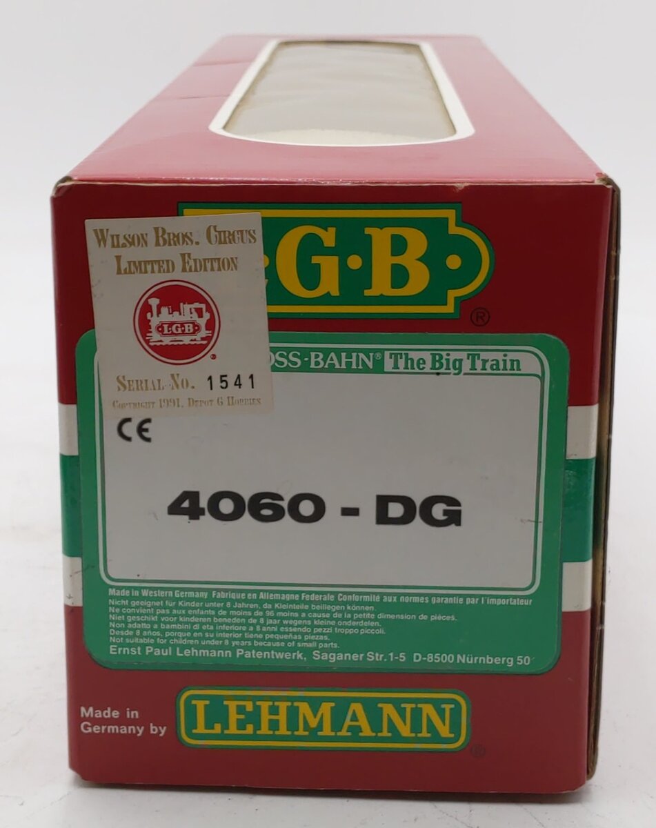 LGB 4060-DG G Scale Wilson Brothers Circus Flatcar EX/Box