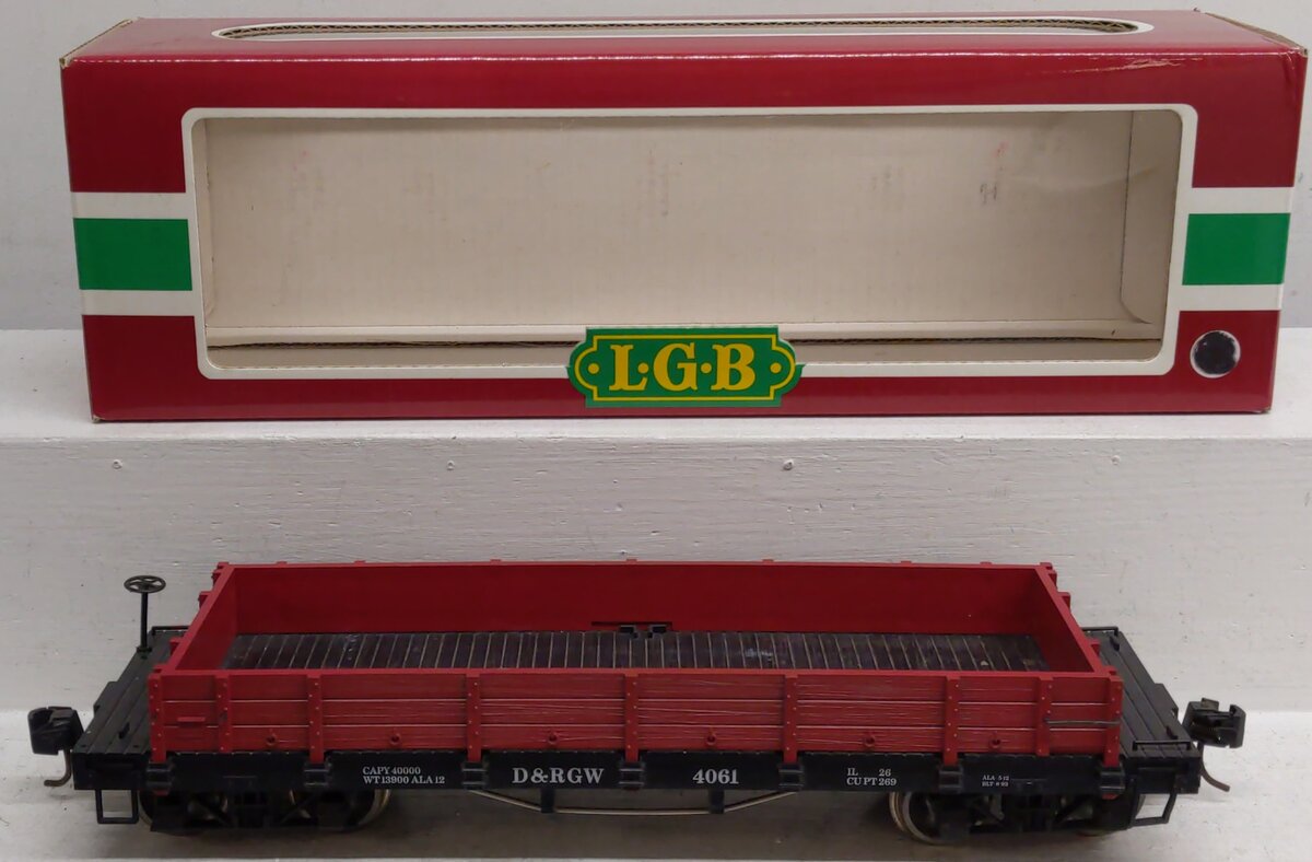 LGB 4061 Denver & Rio Grande Western Flatcar - Metal Wheels VG/Box