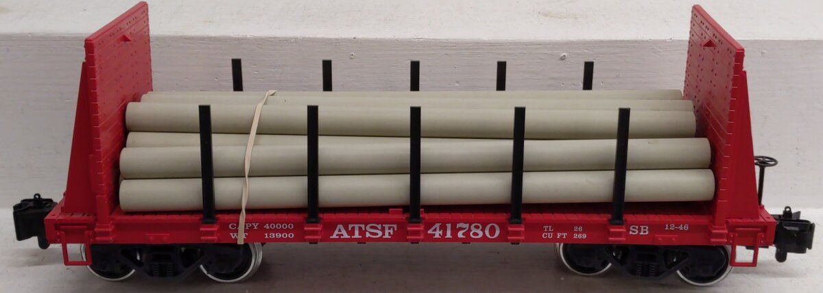 LGB 41780 ATSF Flat Car with Pipe Load (Metal Wheels)/Box