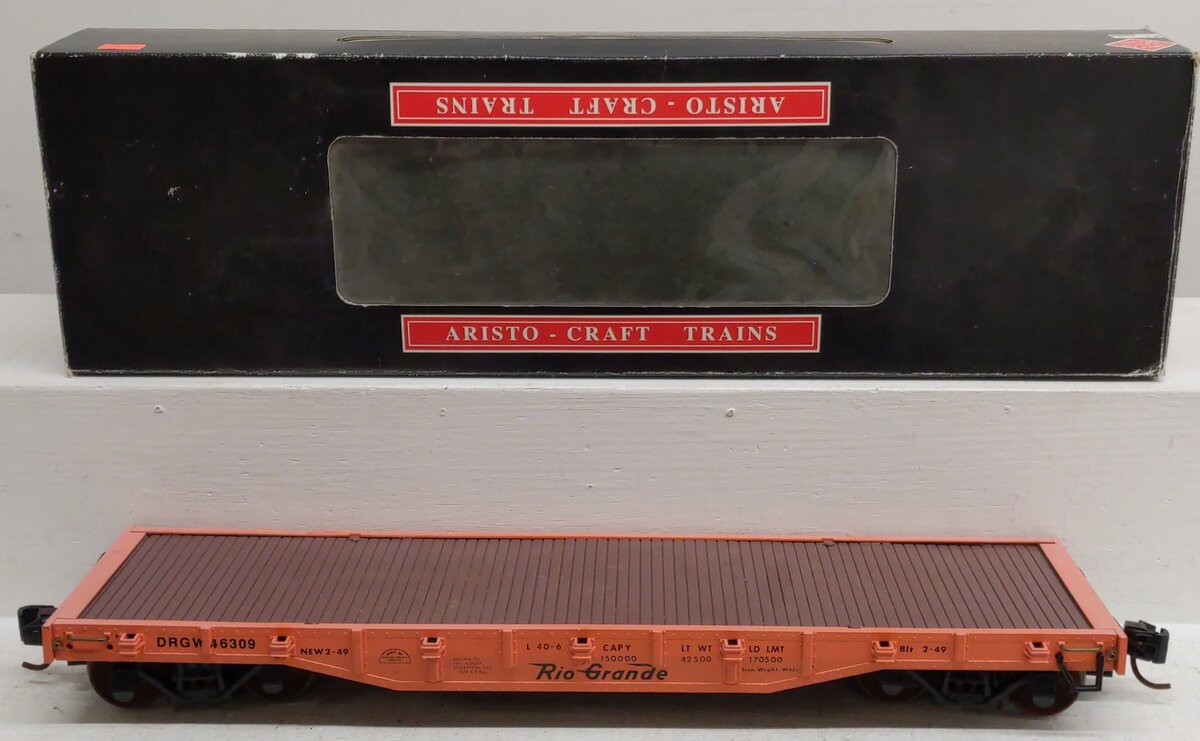 Aristo-Craft 46309 Denver & Rio Grande Western Flatcar VG/Box