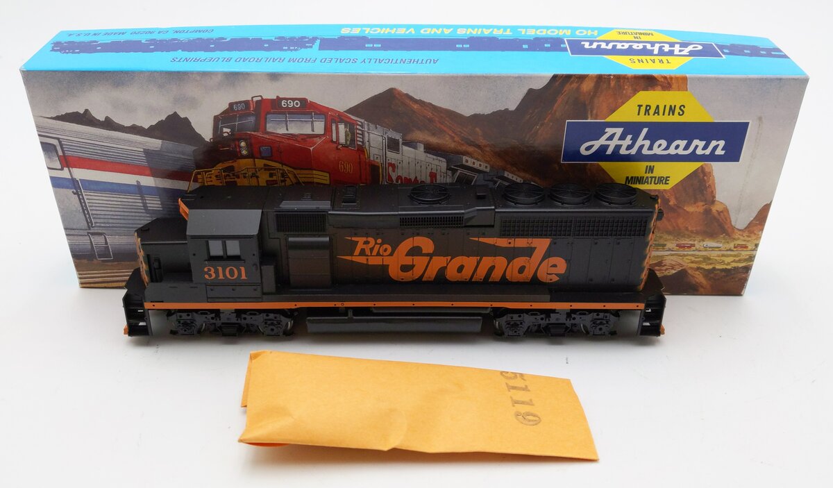 Athearn 4705 HO Scale Rio Grande GP40-2 Powered Diesel Locomotive #3101 EX/Box