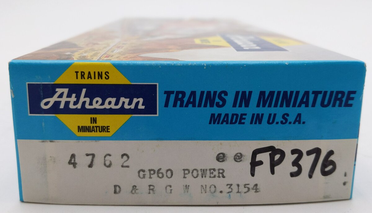 Athearn 4762 HO Scale D&RG GP60 Powered Diesel Locomotive #3154 EX/Box