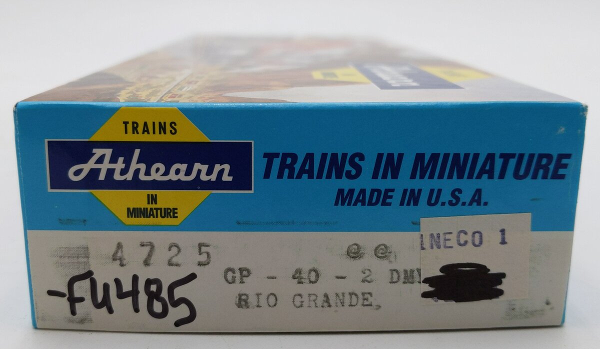 Athearn 4725 HO Scale Rio Grande GP40-2 Dummy Diesel Locomotive #3104 EX/Box