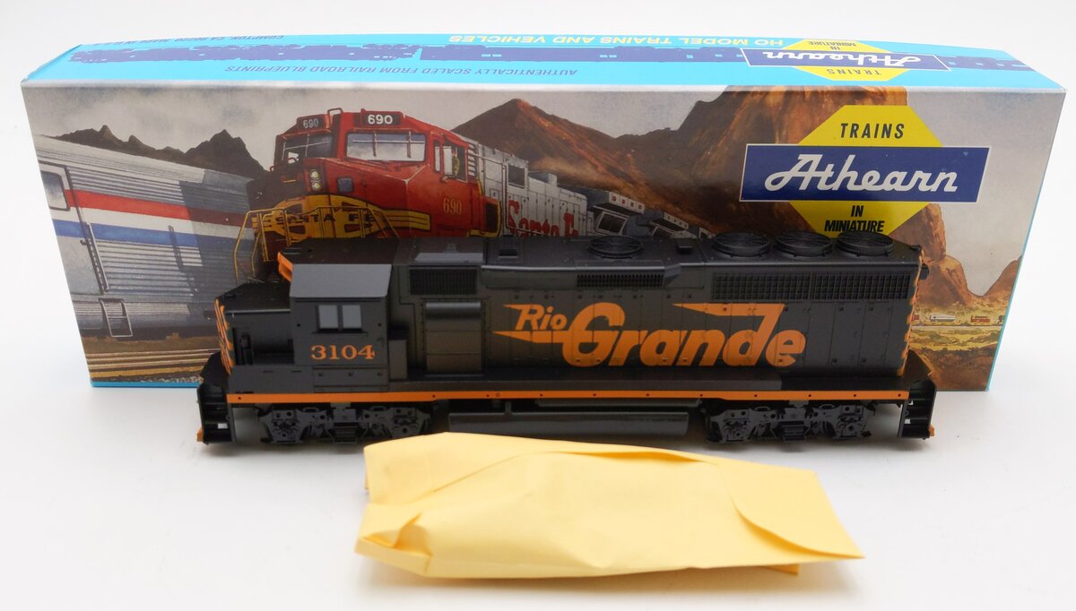 Athearn 4725 HO Scale Rio Grande GP40-2 Dummy Diesel Locomotive #3104 EX/Box