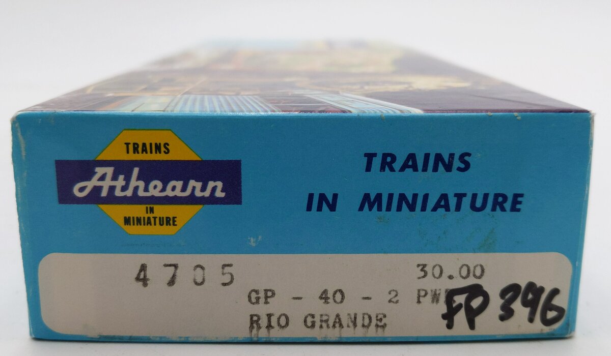 Athearn 4705 HO Scale Rio Grande GP40-2 Powered Diesel Locomotive #3099 VG/Box