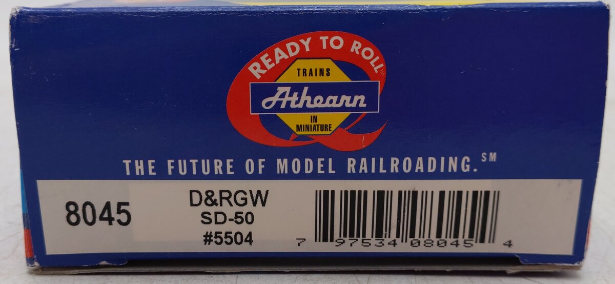 Athearn 8045 HO Denver & Rio Grande Western SD-50 Diesel Locomotive #5504 EX/Box