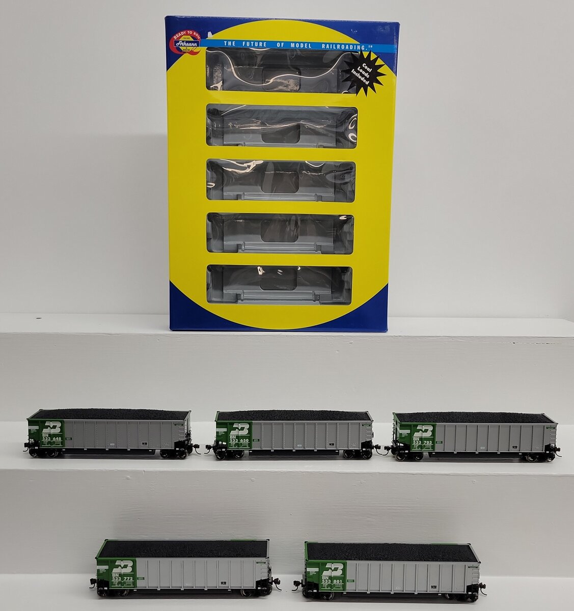 Athearn 93035 HO Scale BN #5 BethGon Coalporter Hopper (Pack of 5) LN/Box