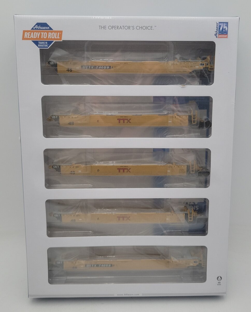 Athearn 15620 HO RTR Maxi III Well, TTX w/Red Logo #74059 (5) MT/Box