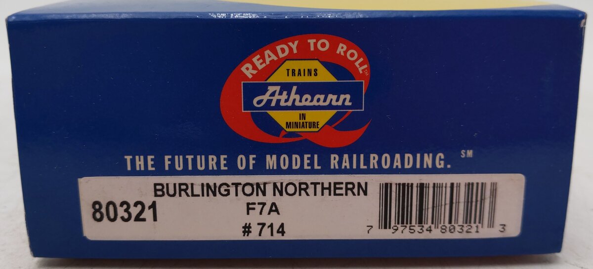 Athearn 80321 HO Burlington Northern Ready to Run F7A Diesel Locomotive #714 EX/Box