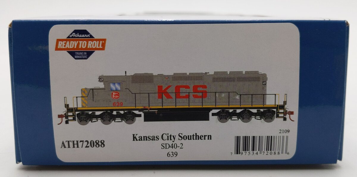 Athearn 72088 HO Scale KCS RTR SD40-2 Diesel Locomotive #639 MT/Box