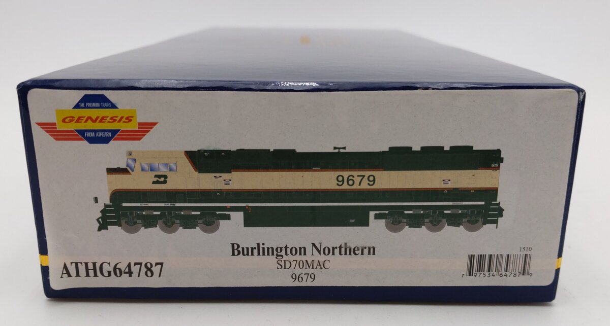 Athearn G64787 HO Burlington Northern SD70MAC Phase IV Diesel Locomotive #9679 NIB