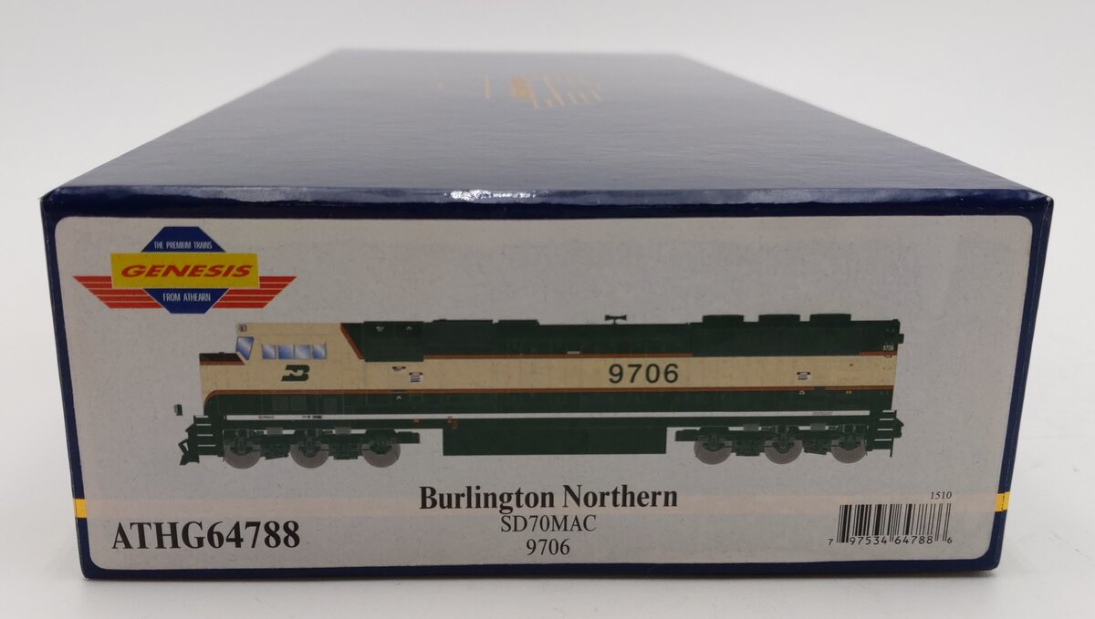 Athearn G64788 HO Burlington Northern SD70MAC Phase IV Diesel Locomotive #9706 LN/Box