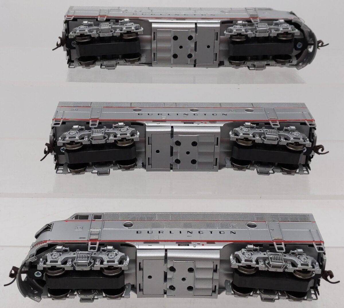 Athearn G2628 HO Scale CB&Q F3 ABA Diesel Locomotive Set w/DCC & Sound EX/Box