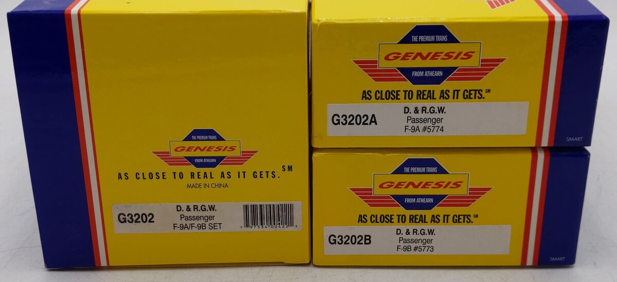 Athearn G3202 HO Scale D&RGW F-9A/B Diesel Locomotive Set EX/Box