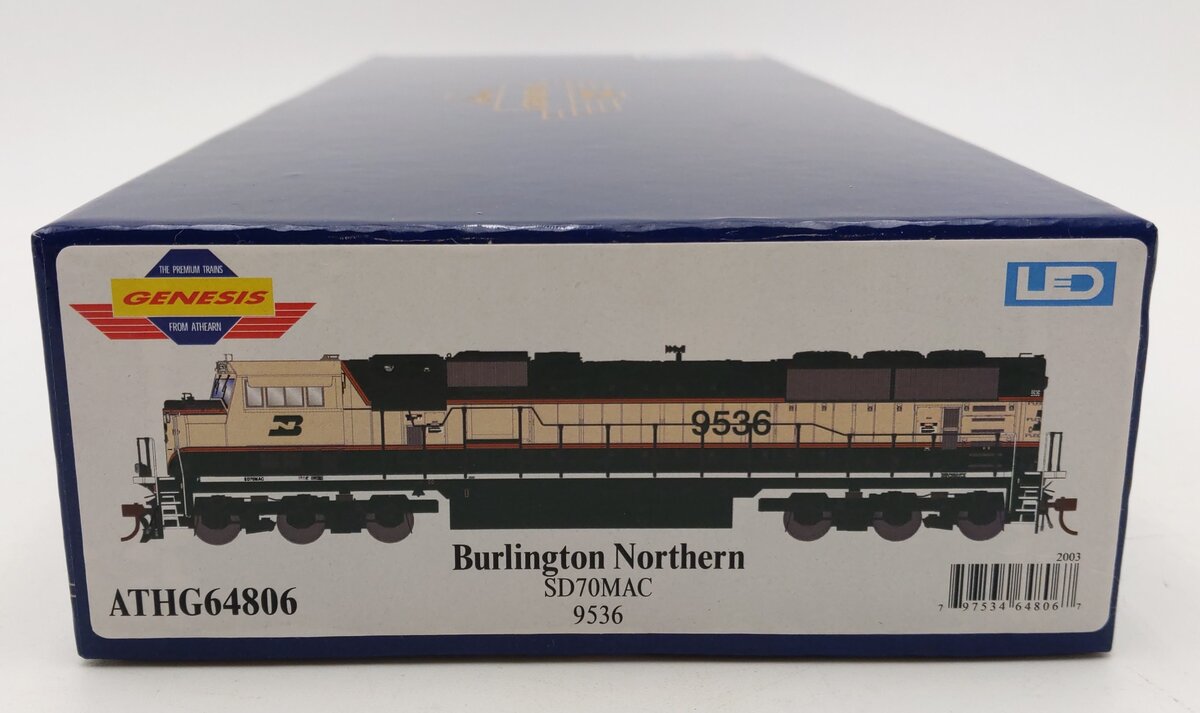 Athearn G64806 HO Scale Burlington Northern SD70MAC Diesel Locomotive #9536 EX/Box