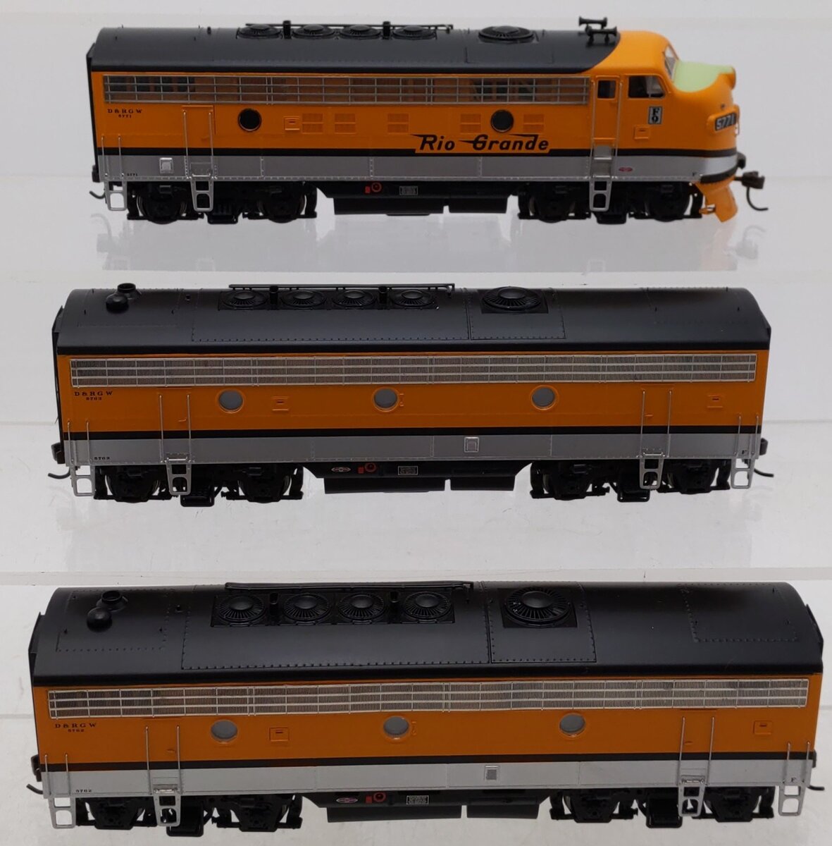 Athearn G3252 HO Scale D.&R.G.W. "Rio Grande Zephyr" F-9 ABB Diesel Set EX/Box