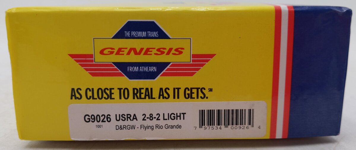 Athearn G9026 HO Scale D&RGW 2-8-2 Light Steam Loco & Tender #1209 EX/Box