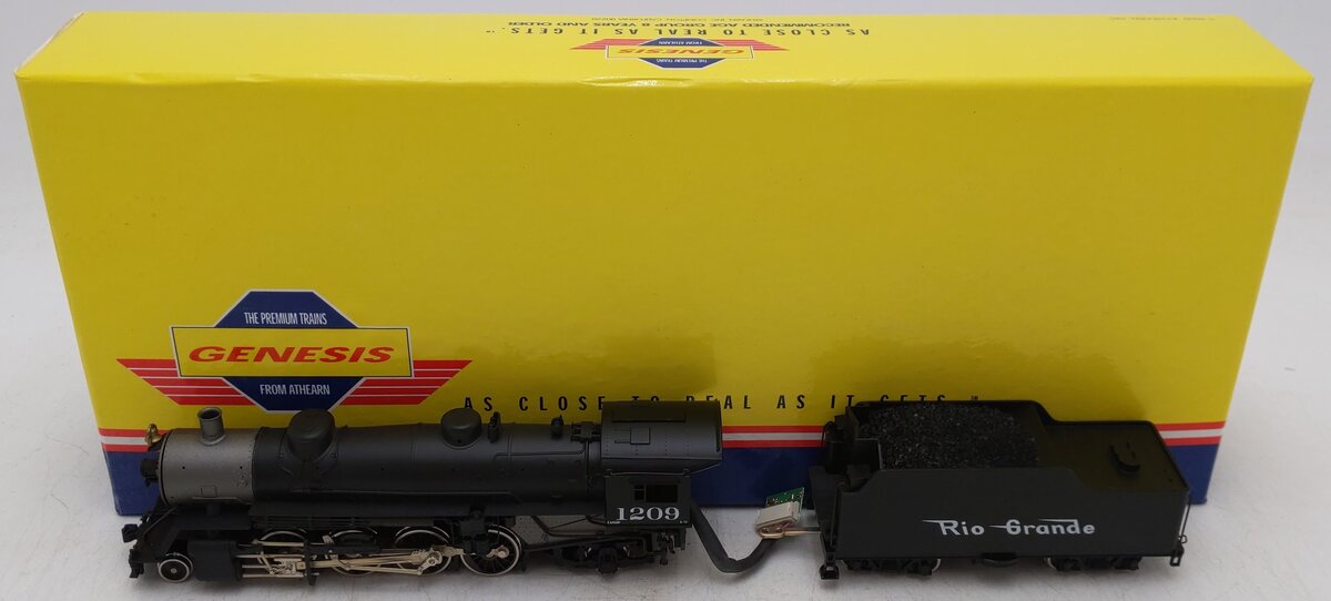 Athearn G9026 HO Scale D&RGW 2-8-2 Light Steam Loco & Tender #1209 EX/Box
