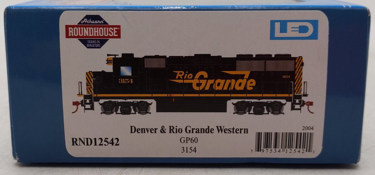 Roundhouse 12542 HO Scale Rio Grande Diesel Locomotive #3154 MT/Box